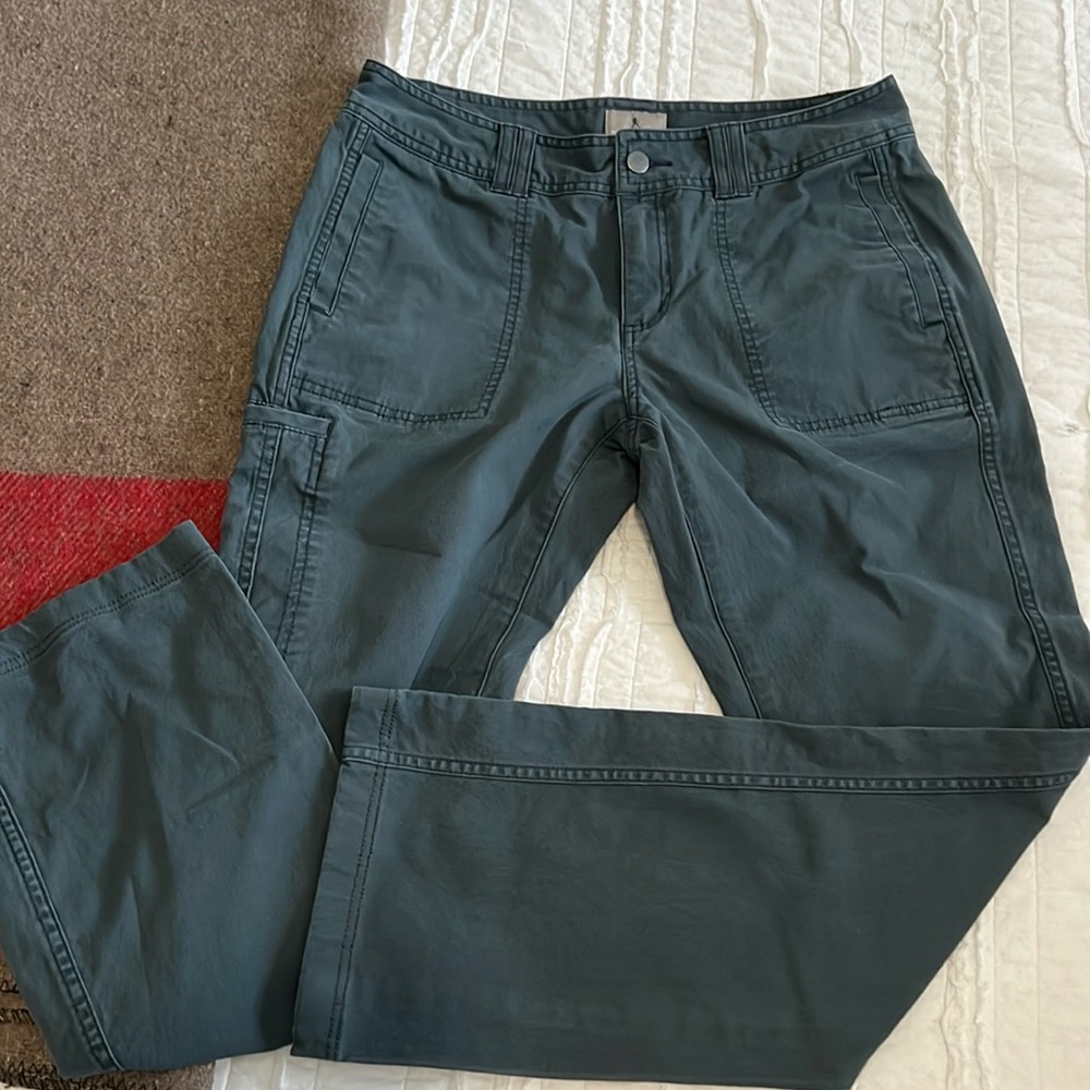 Hiking pant in a blue gray color. Sort of a cargo style by Royal Robbins.